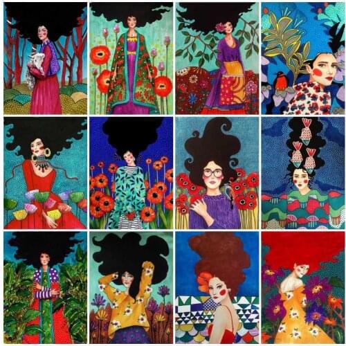 AZQSD 5D Diamond Painting New Arrivals Girl Handmade Gift Diamond Embroidery Portrait Mosaic Needlework Decor For Home