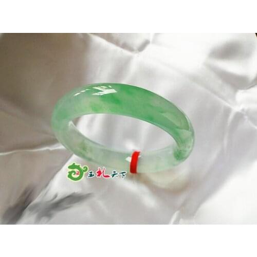 Myanmar old pit Jade bracelet jade Bracelets Concubine bracelet fluttering flower permeability yang green bracelet women without