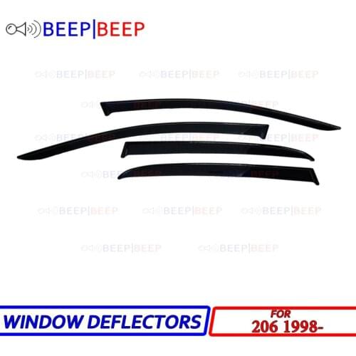 For Peugeot 206 Hathcback / Sedan 1998- car window deflectors sun guard rain wind vent visor cover car styling accessories