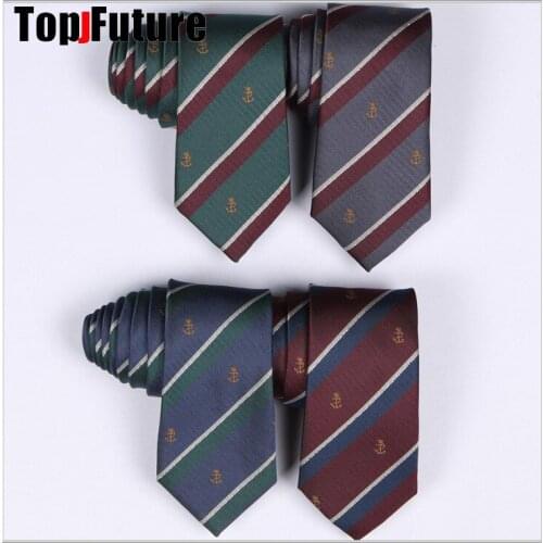 Embroidery ships anchor Stripe Tie British Japanese School Girls & Boys JK Uniform Neck Tie Students Necktie Cosplay Color