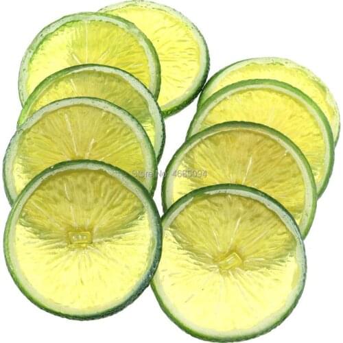 Gresorth 9 PCS Artificial Green Orange Slice Fake Fruits Slices Decoration Photography Props