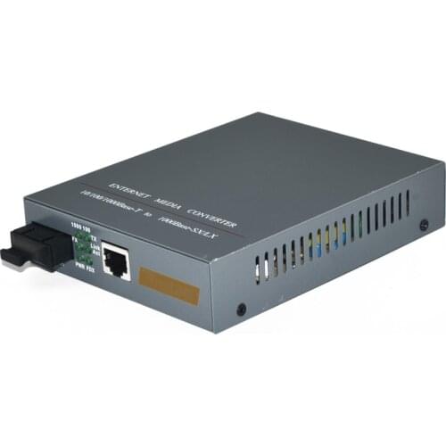 HTB-GS-03-20KM Optical Media Converter 10/100/1000Mbps 20KM RJ45 Multi-Mode Duplex Fiber SC port Converter Internal Power Supply