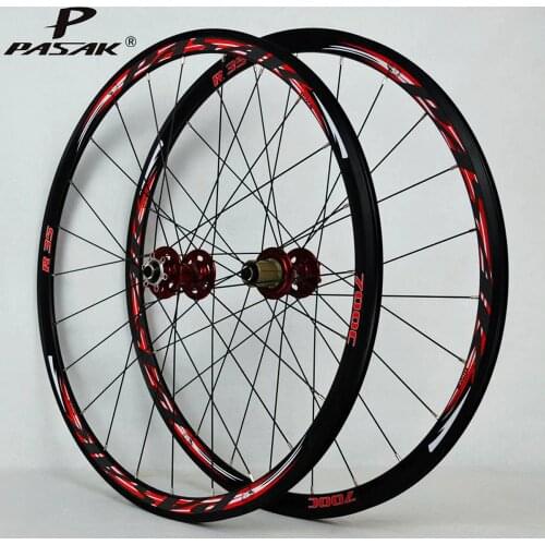 Pasak 700C Wheelset Road Bike Wheels Cyclocross Aluminium Double-deck Rims 30mm Depth Disc Brake 24 Holes QR 9mm F100mm R135mm