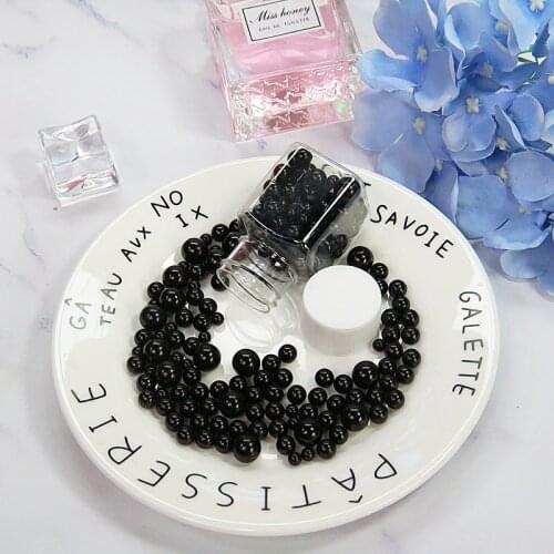 1 Box Slime Clay Small Tiny Foam Beads For Filler Slime DIY Supplies Black Fake Pearl milk tea Mud Particles Decoration Toys