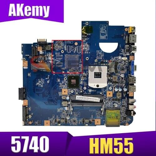 Akemy laptop Motherboard For ACER Aspire 5740 5740G HM55 Mainboard 48.4GD01.01M JV50-CP MB 09285-1M