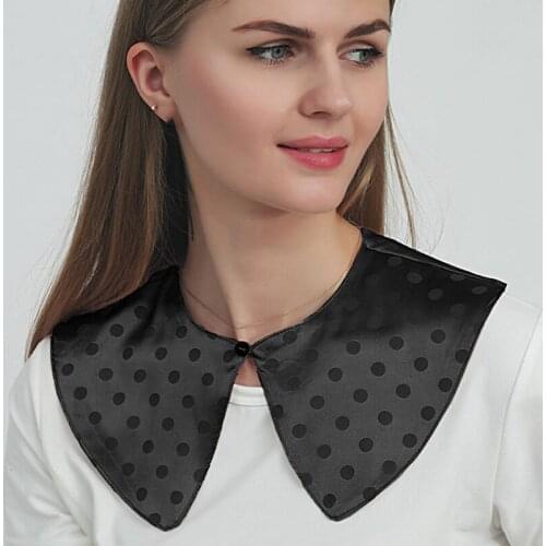 Fashion Fake Collars Shawl Wrap for Women Polka Dots Butttons False Collars Female Shirt Detachable Collar Half Shirt Faux Col