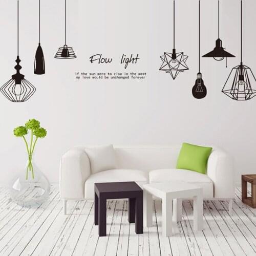 Monochromatic Chandelier Wall Stickers For Office Shop Home Decoration Creative Pattern Pvc Wall Mural Art Diy Home Decals