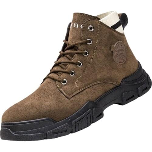 2021 Autumn Winter New Concise Style Martin Boots for Man Comfortable Solid Colors Low Heel Casual Shoes with Platform for Daily