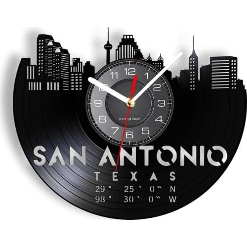 San Francisco Skyline Vinyl Record Wall Clock USA Travel Home Decor Texas Cityscape Silent Clock Watch Minimalistic Wall Art