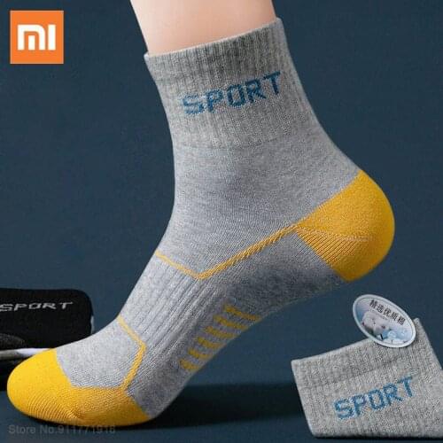 5 Pairs Xiaomi Mijia Men Socks Sport Business Durable Stitching Solid Sock Mens Cotton Socks Men Sweat-absorbent Casual Socks