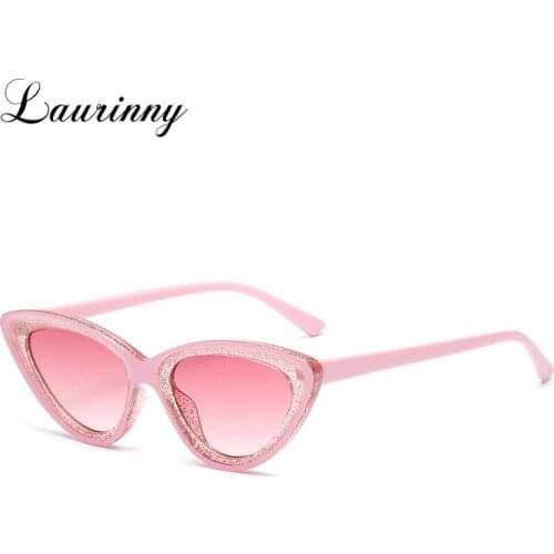 New Vintage Cat Eye Sunglasses Women Triangle Pink Lens Frame Fashion Sun Glasses Leopard Decorative Shades Eyewear Female UV400