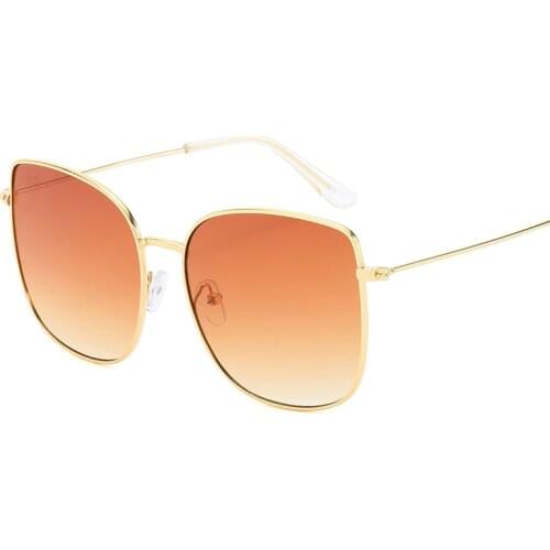 New retro Metal square Gradient sunglasses 2019 fashion Pink Luxury Mirror oversized sunglasses women Vintage UV400 Gafas