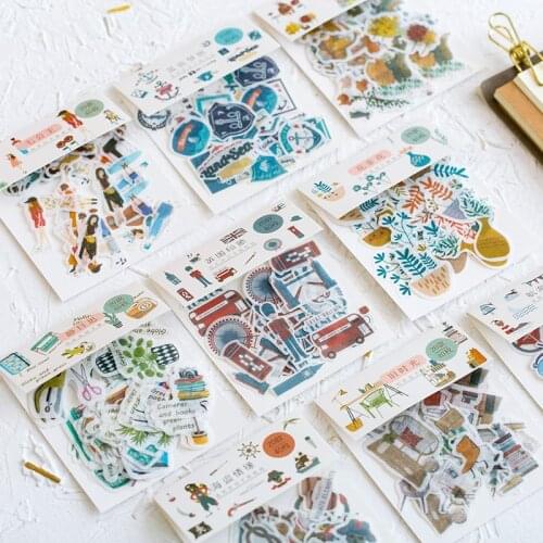 40pcs/pack Old Time Planner Stickers Diy Decorative Sticker For Scrapbooking,Calendars,Arts,Kid Diy Crafts,Album,Bullet Journals