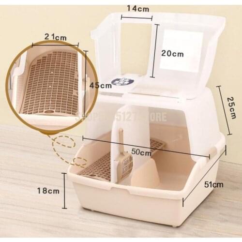 Litter Pan Long Channel Fully Enclosed Deodorant Litter Pan Large Splash Proof Alice Cat Toilet