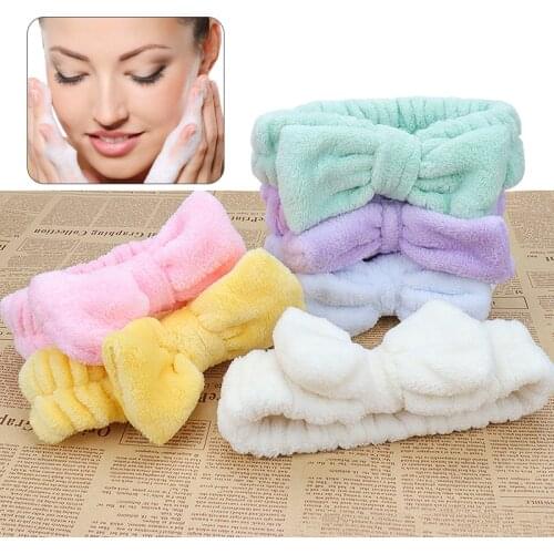 Big Rabbit Ears Coral Fleece Soft Elastic Hairbands SPA Bath Shower Make Up Wash Face headband Hair Band Girls Hair Accessories