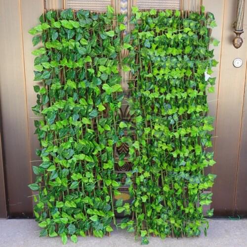 Expandable Artificial Privacy Fence Screen Hedges Fence Faux Plants Leaf Decoration For Outdoor Balcony Garden Decor 180*20cm