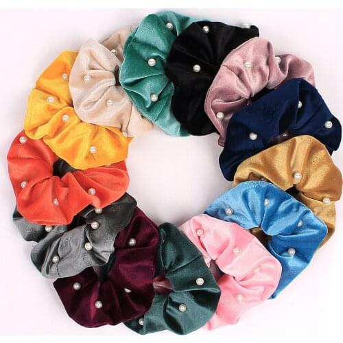 Hair Accessories Fashion Women Cute Fashion Velvet Scrunchie Vintage Elastic Hairbands For Girl Hair Rope Hair Ties Sale