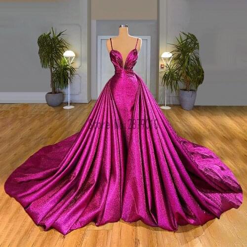 Rose Red Mermaid Sexy Evening Dresses 2020 Sweetheart Neck Pleat Simple Evening Gowns Formal Dress