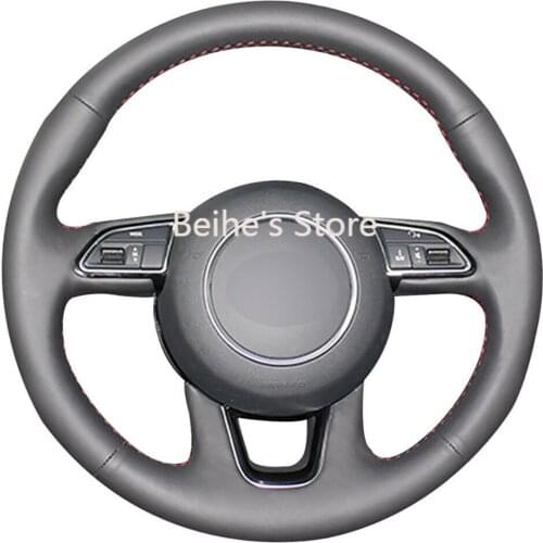 DIY Free Customized PU Steering Wheel Stitch on Wrap Cover For Audi Q3 Q5