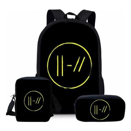 Twenty one pilots Printed School Bags Backpacks rucksack black plecak Teenager Boys Girls Orthopedic Satchel
