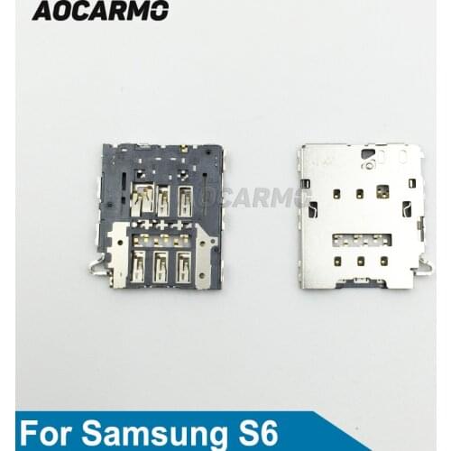 Aocarmo Replacement SIM Reader Card Holder On Board Connector For Samsung Galaxy S6 Edge G925 SM-G925F S6 G920i/F