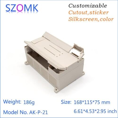 Szomk din rail enclosure project box plc enclosure (1 pcs) 168*115*75mm plastic distribution enclosure, plastic electronic case