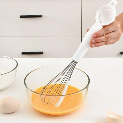 Three-in-one Stainless Steel Manual Whisk Egg White SeparatorMulti-function Baking Tool