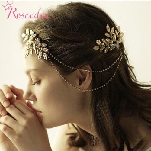 Bohemia Style Leaves Headband Crown Chain And Leaves Wedding Hair Comb Accessories Bijoux RE4049