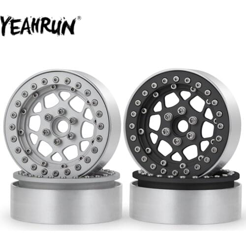 YEAHRUN 2.2" Beadlock Wheel Rim Alloy Metal Wheel Hub for 1/10 RC Crawler Axial Wraith 90018 D90 90034 90046 Traxxas TRX4 Parts