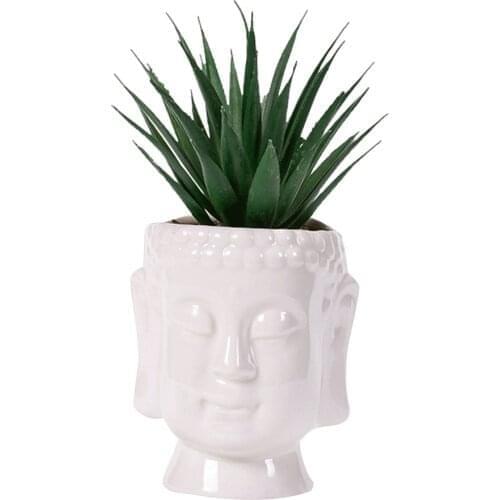 Buddha Planter Zen Succulent Green Flower Pot Zen Ceramic Green Plant Pots Home Desk Decoration Buddha Statue Flower Basin