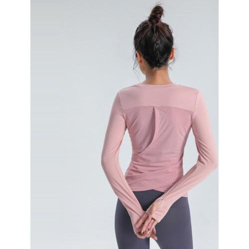 Gym Yoga Wear Long Sleeve Women Autumn Quick-drying Sports Top Tight-fitting Professional Running Training T-shirt