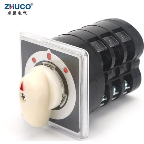 ZHUCO LW5D-16/D0723.3L16A Three Position Three Pole Electrical Rotary Selector Cam Changeover Switch with Screws Useful Tool