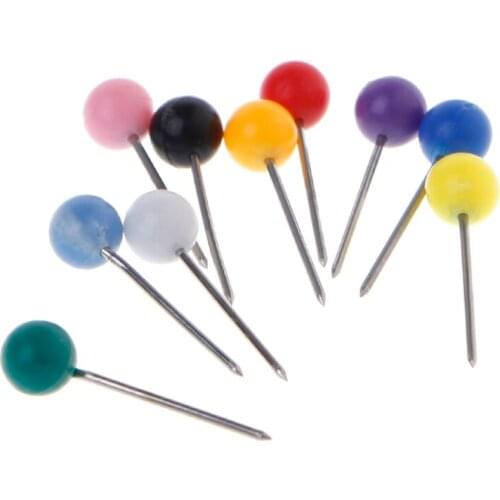 10 Colors Push Pins Round Plastic Head With Steel Point Assorted Colourful Pins