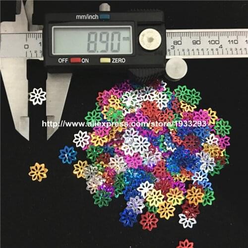 1000Pcs 9mm Flower shape Sequins Laser Glitter Mix Color High Quality loose sequins for craft Kids DIY garments Wedding sewing