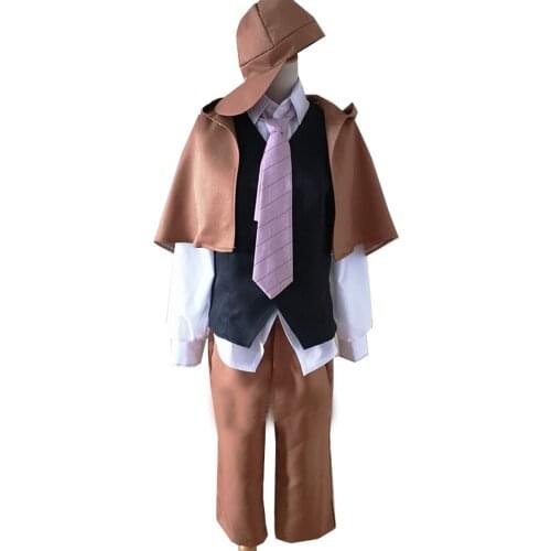 2021 Anime Bungo Stray Dogs Cosplay Costumes Ranpo Edogawa Cosplay Costume Detective Uniforms Halloween Party Game Bungou Stray
