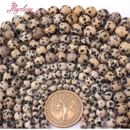 4,6,8,10mm Faceted Round Multicolor Dalmatian Jaspers Natural Stone Beads For DIY Necklace Jewelry Making Loose Strand 15 Inch