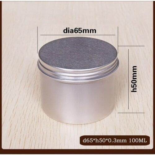 50pcs/lot 100g Aluminum Cosmetic Jar 50mm Height Screw Thread Cream Pot Lip Balm Mask Tin Ointment Hand Cream Box