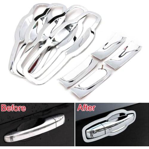 Auto 8pcs Chrome Side Door Handle Bowl Cover Trims Garnished Bezel for Dodge JCUV/JOURNEY 2013-2015 Car Styling