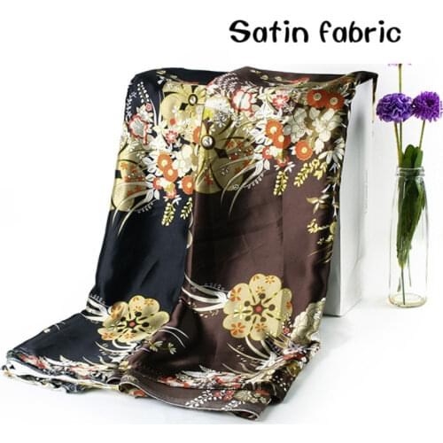 Printed satin fabric meter Hanfu cheongsam fabric clothing gift box decoration coat lining fabric scarves scarf diy cloth