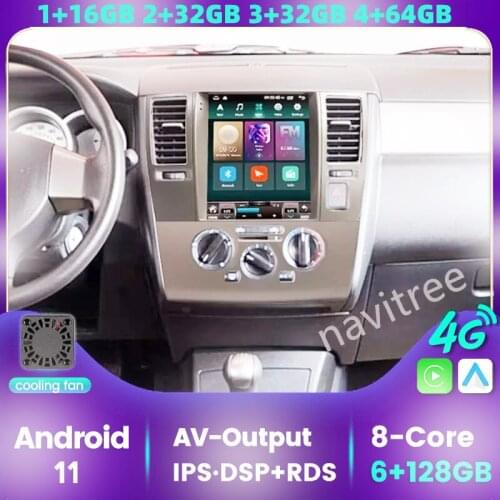 6G 128G Android 10.0 Smart Car Radio Video Player For Nissan Tiida 2005-2010 Auto BT Multimedia GPS Stereo Carplay No 2 Din DVD