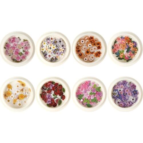 Valentines Day Roses Nail Art 3D Wood Pulp Chip Manicure Color Flower Daisy Nail Stick Wheat Field Flower Rural Style