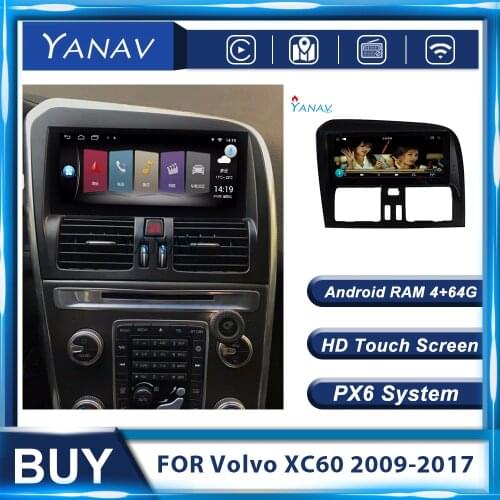 Android Head Unit Car Stereo Receiver GPS Navigation Radio For Volvo XC60 2009-2017 Multimedia DVD Player Touch Screen 2 Din