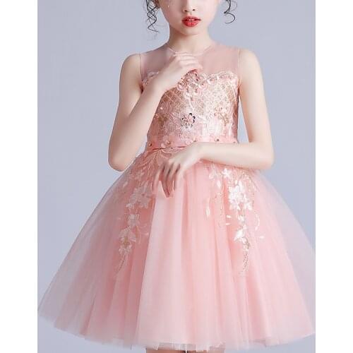 Girls‘ Short Dresses Wedding Party Clothes Flower Casual Mesh Gown Princess Summer Girls Dress Childrens Tutu Dress 1278