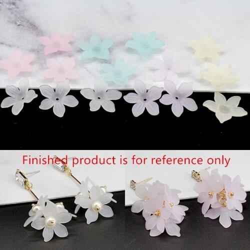 Summer style 100pcs/lot 20mm color printing cartoon flowers shape acrylic beads diy jewelry earrings/garment accessory