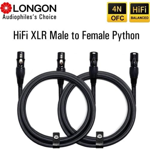 LONGON XLR to XLR Microphone Cable Male to Female 2M 5M 10M Balanced XLR 3Pin Nylon Braided for Audio Mixer Amplifiers 2 Pack