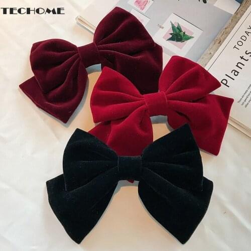 Fashion Rayon Retro Bow Hairpin Sweet Princess Top Clip Girls Cute Duckbill Clip Japanese Lolita Women Hair Accessories Handmade