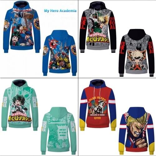 My Hero Academia 3D Hoodie Sweatshirts Midoriya Izuku Men Women College Clothing Tops Coat Unisex Cosplay Hooded Clothes