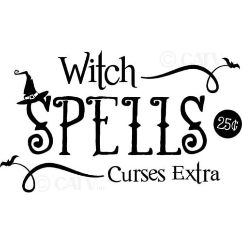 Witch Spells Curses Extra Wall Stickers Self Adhesive Art Wallpaper For Babys Rooms Vinyl Mural Decal