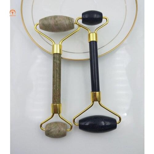 Natural Jade Rhdonite Obsidian Gem Roller Massage Stick Germanium Stone Roller Massager relieve fatigue Brush Health Beauty Tool