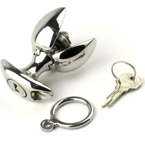 2021 NEW Stainless Steel Anal Lock Openable Anal Plug Dilator Heavy Anus Beads Lock Anal Sex Toys For Men Woman Gay Anal Beads